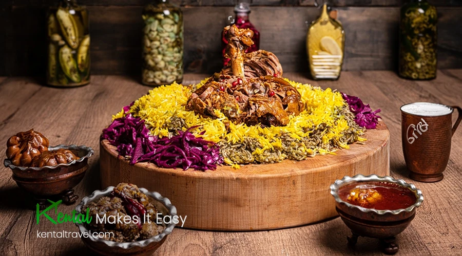 Chelo Kebab, served with fragrant saffron rice and grilled tomatoes, is Iran's most beloved dish. Enjoy this classic
